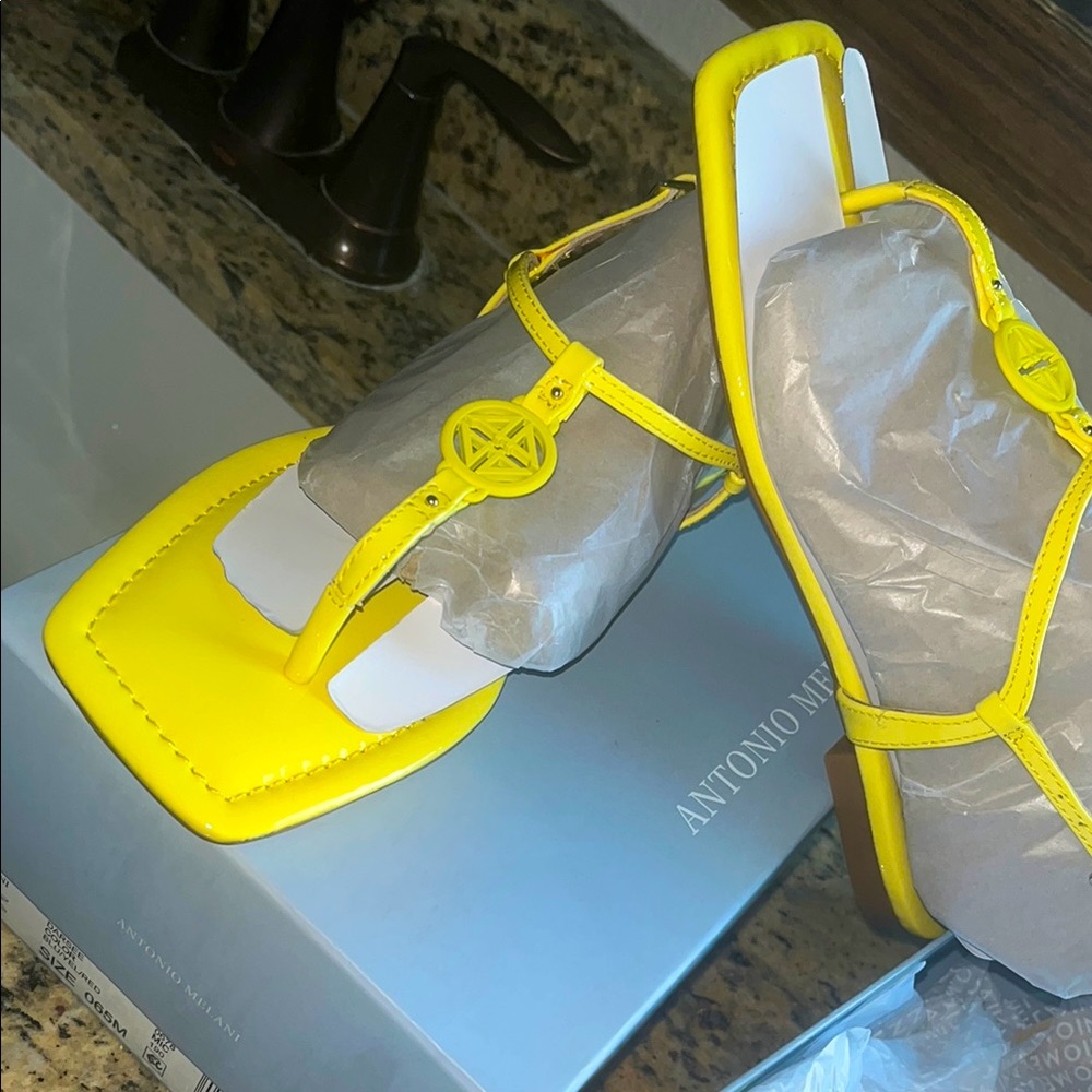 Antonio Melani Yellow Women's Sandals